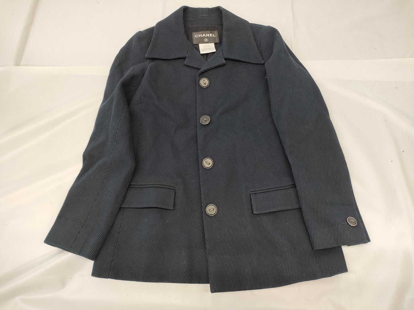 CHANEL P51553 Cotton Chain Button Tailored Jacket Size: 38 Jacket