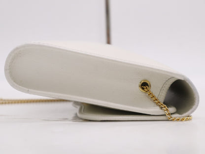 Dior Leather Logo Chain Shoulder Bag White Shoulder Bag