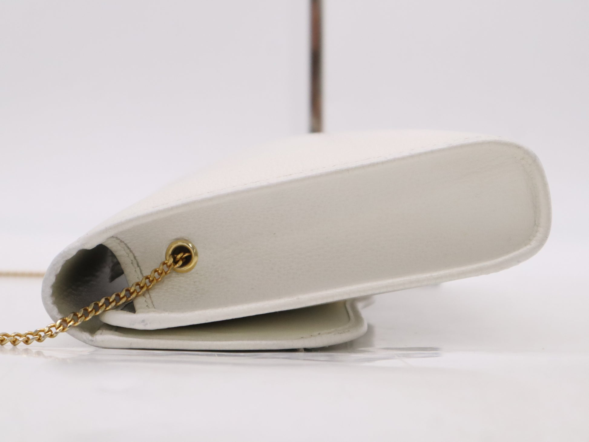 Dior Leather Logo Chain Shoulder Bag White Shoulder Bag