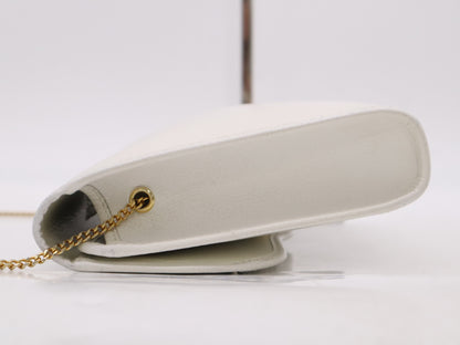 Dior Leather Logo Chain Shoulder Bag White Shoulder Bag