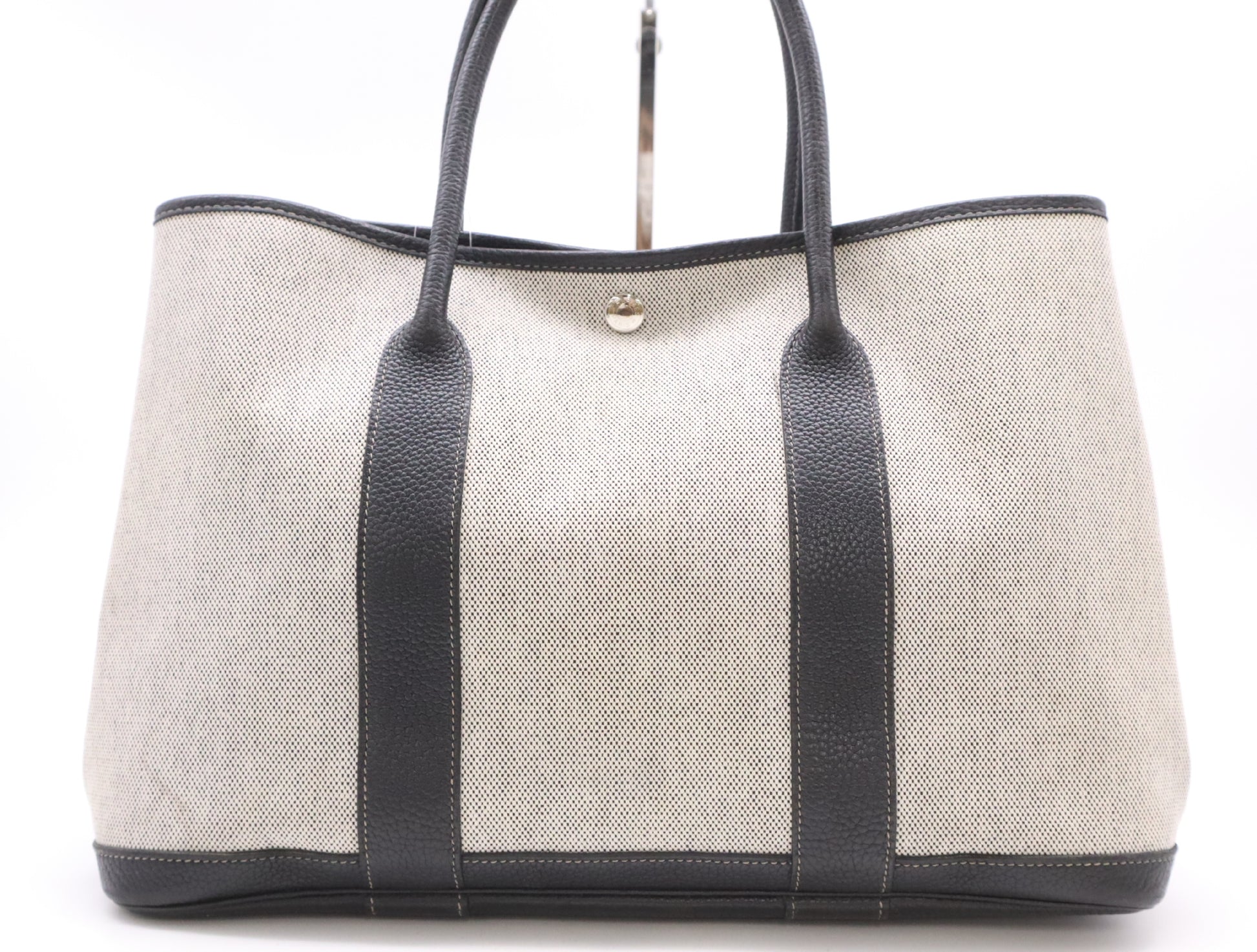 HERMES Garden Party PM Tote Bag 2006 Limited Edition Toile H Leather Tote Bag