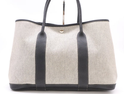 HERMES Garden Party PM Tote Bag 2006 Limited Edition Toile H Leather Tote Bag