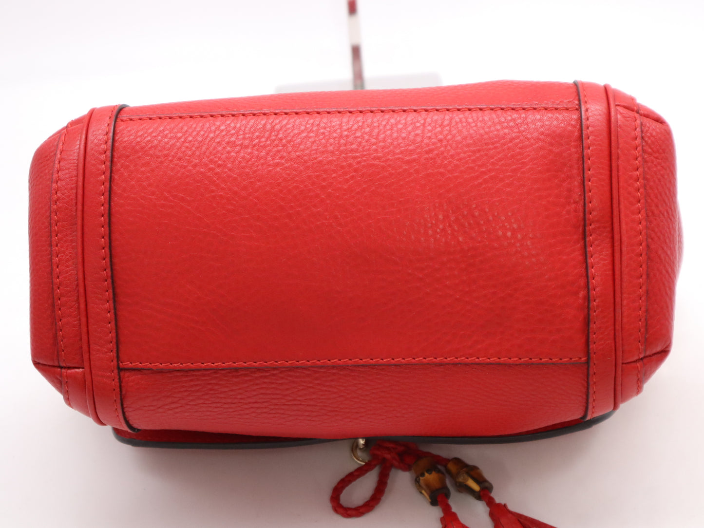 GUCCI 282301 Leather Bella 2-Way Handbag, Red, with Shoulder Strap, 001998 Handbag