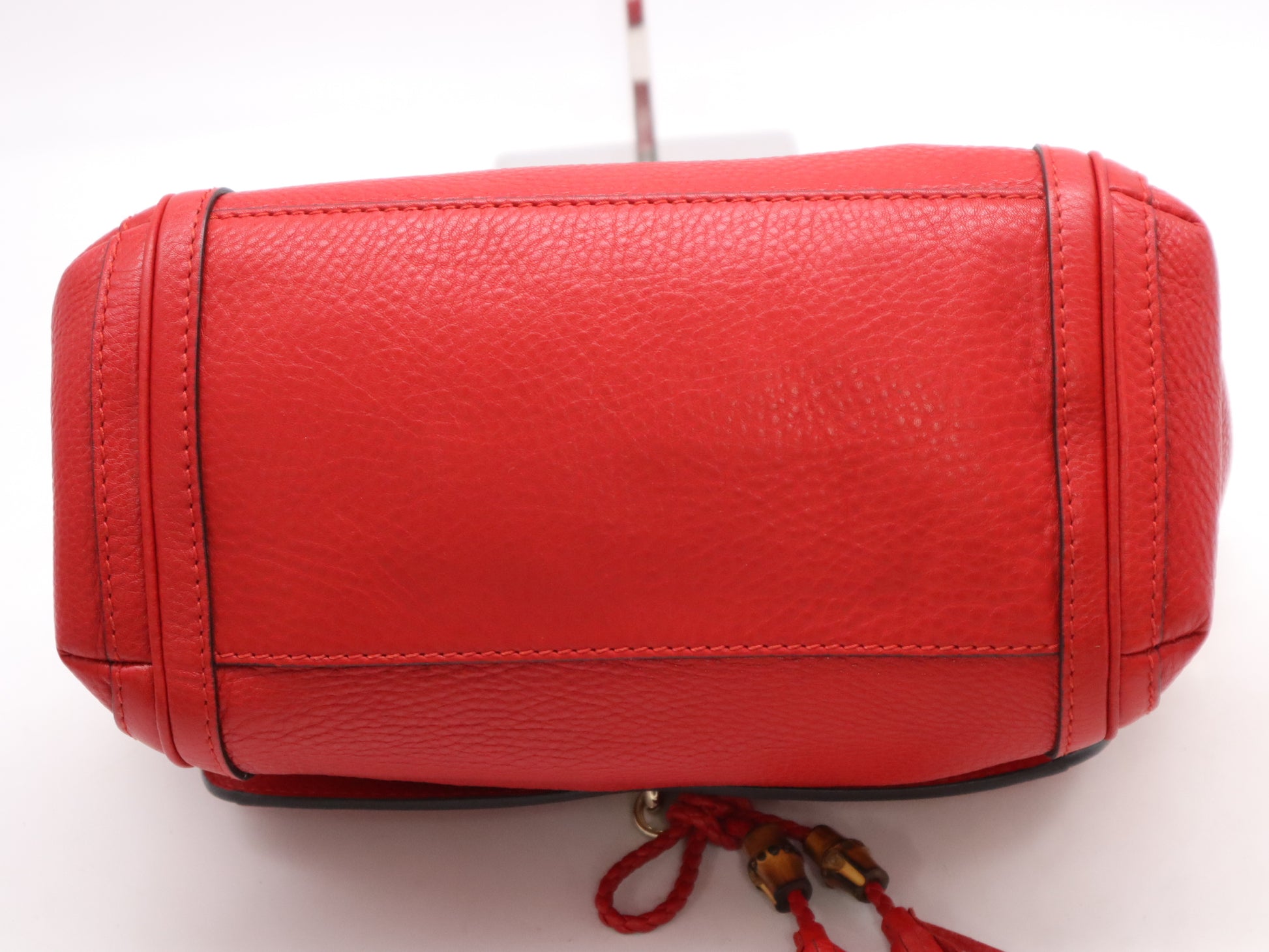 GUCCI 282301 Leather Bella 2-Way Handbag, Red, with Shoulder Strap, 001998 Handbag