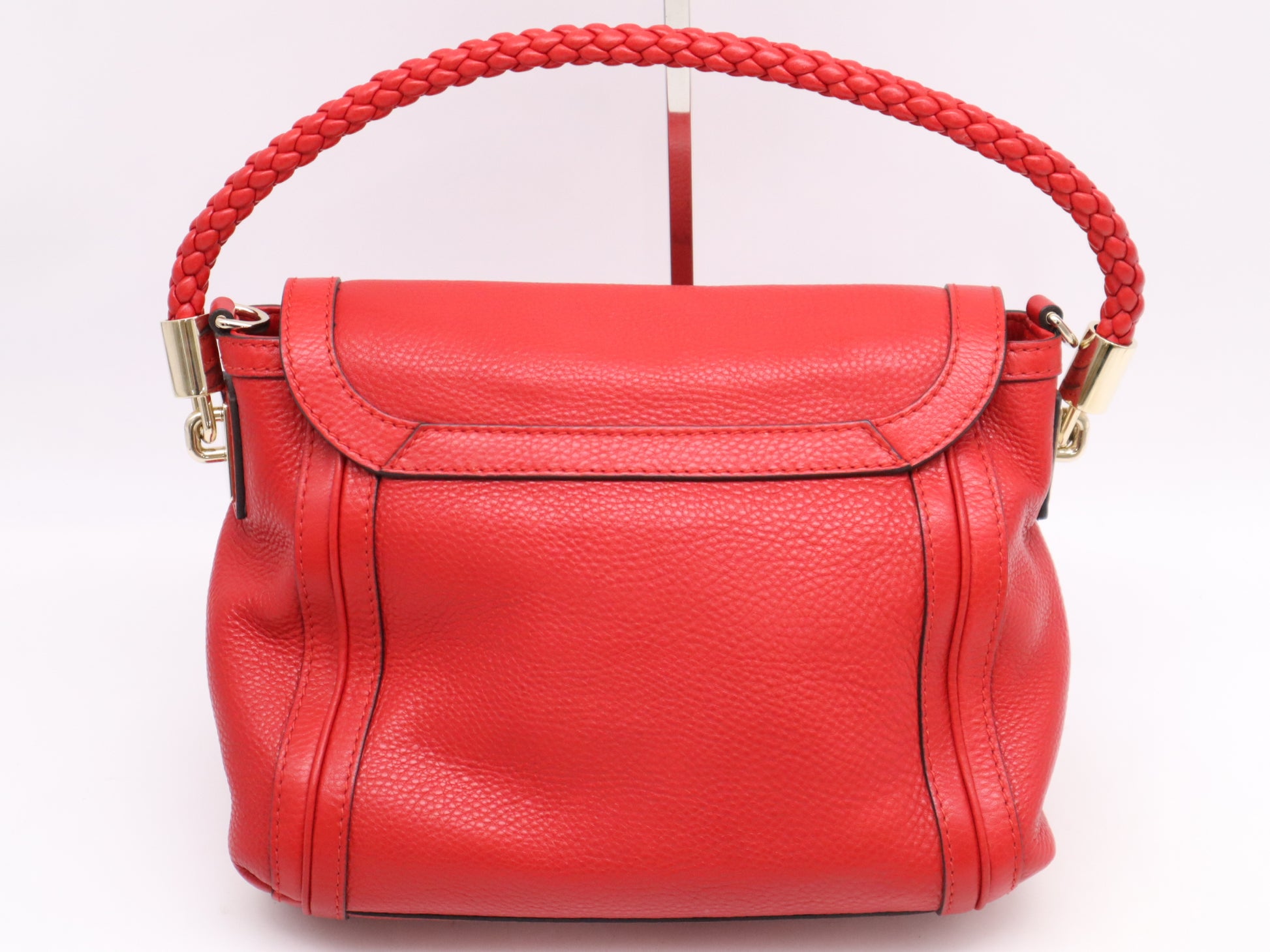 GUCCI 282301 Leather Bella 2-Way Handbag, Red, with Shoulder Strap, 001998 Handbag