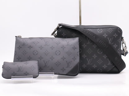 LOUIS VUITTON M69443 Eclipse Trio Messenger Bag with Shoulder Strap, RFID Verified
