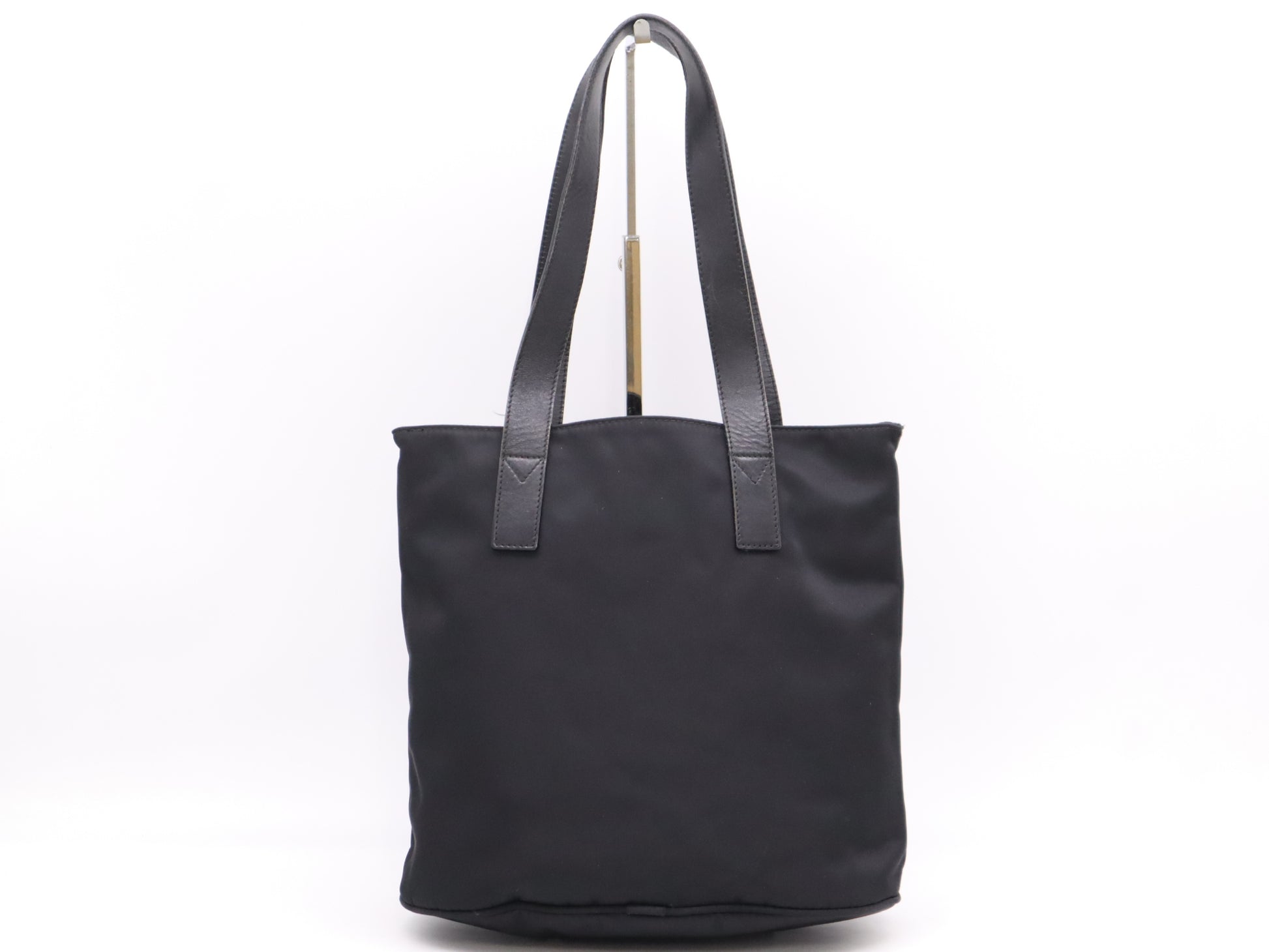 FENDI nylon and leather tote bag, black