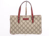 GUCCI Leather GG Supreme Mini Tote Handbag Beige Red Handbag