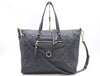 LOUIS VUITTON M41065 Monogram Empreinte Le Migneuse PM Noir Tote Bag with Shoulder Strap