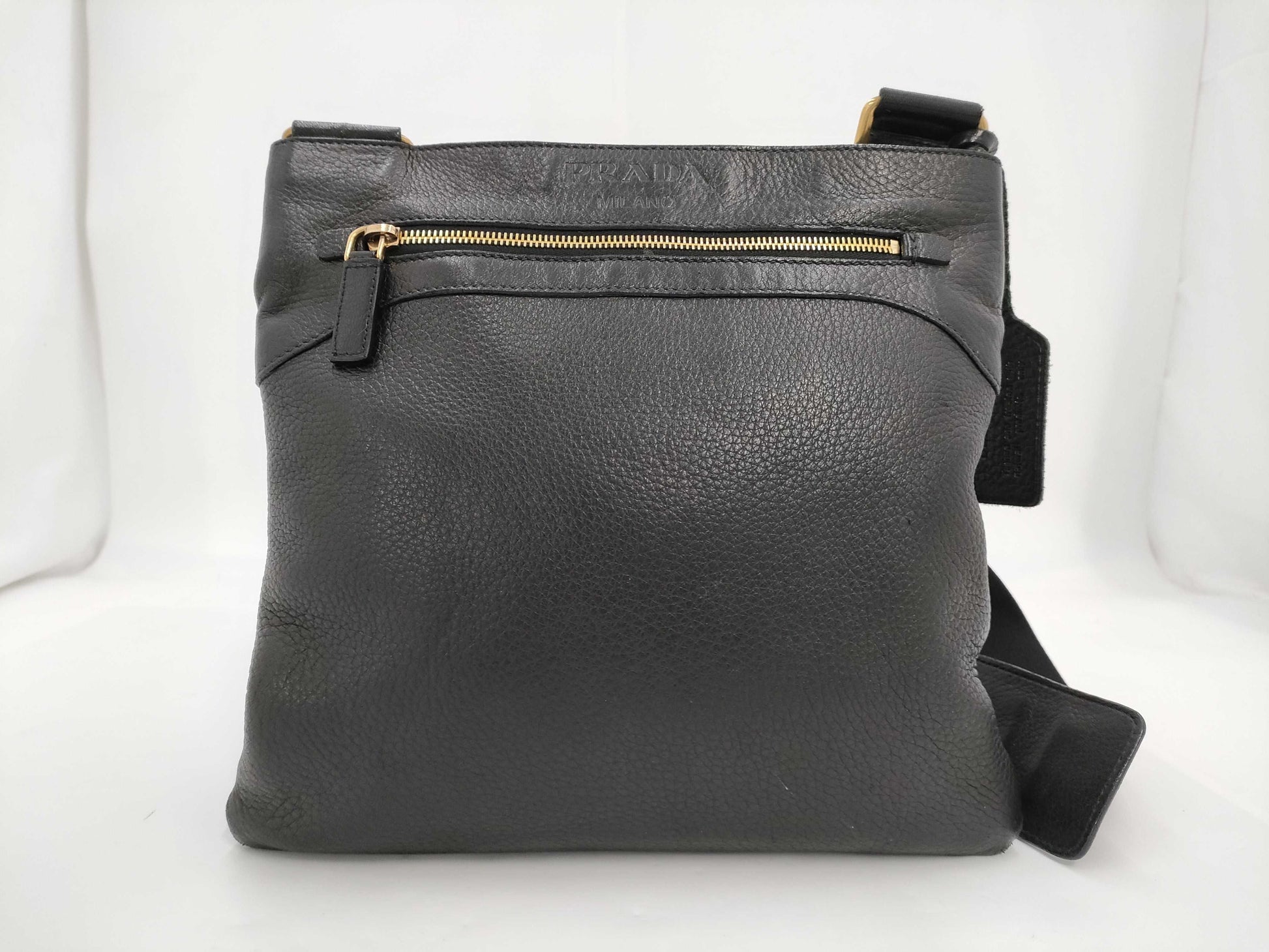 PRADA VA0693 Leather Shoulder Bag Black Shoulder Bag