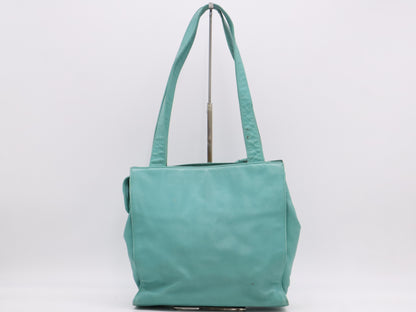 CHANEL Lambskin Coco Mark Tote Bag, Turquoise Blue, Sticker, 5332704