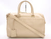 SAINT LAURENT Leather Classic Duffle 6 2-way Handbag/Shoulder Bag in Beige with GD Hardware and Clochet closure