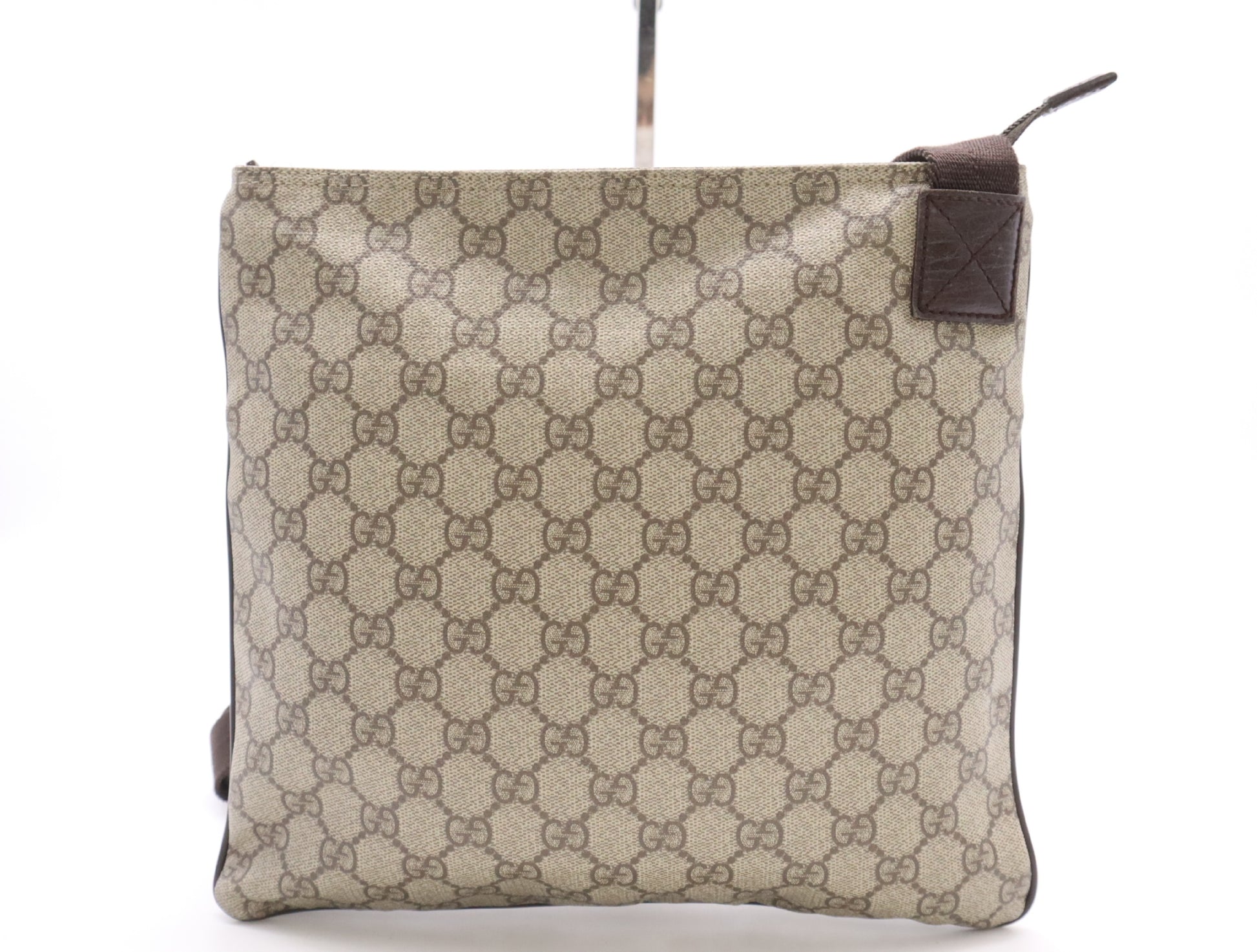 GUCCI Leather GG Supreme Shoulder Bag Brown Shoulder Bag