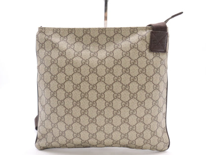 GUCCI Leather GG Supreme Shoulder Bag Brown Shoulder Bag