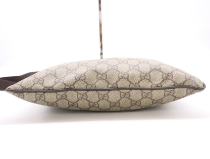 GUCCI Leather GG Supreme Shoulder Bag Brown Shoulder Bag