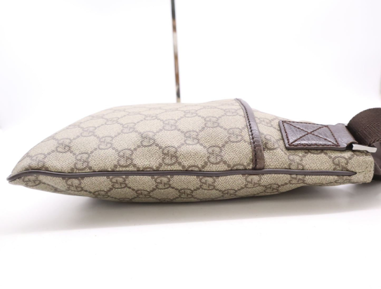 GUCCI Leather GG Supreme Shoulder Bag Brown Shoulder Bag