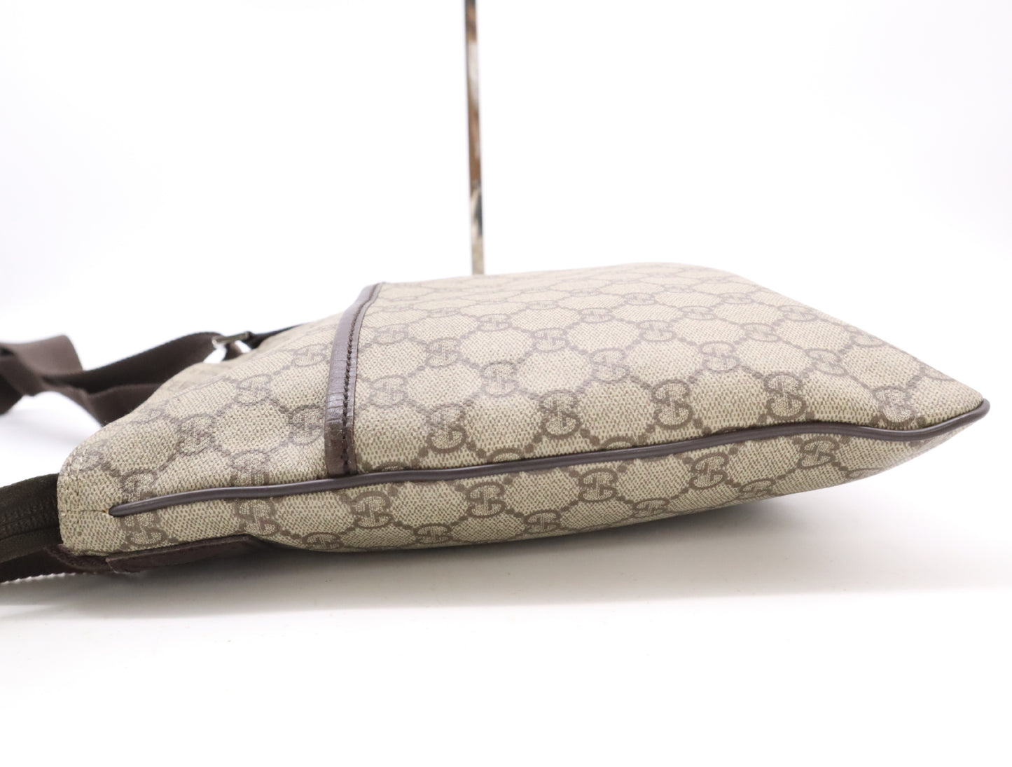 GUCCI Leather GG Supreme Shoulder Bag Brown Shoulder Bag