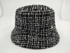 CHANEL Tweed Bucket Hat with Coco Mark, Black, Size: M Other Accessories
