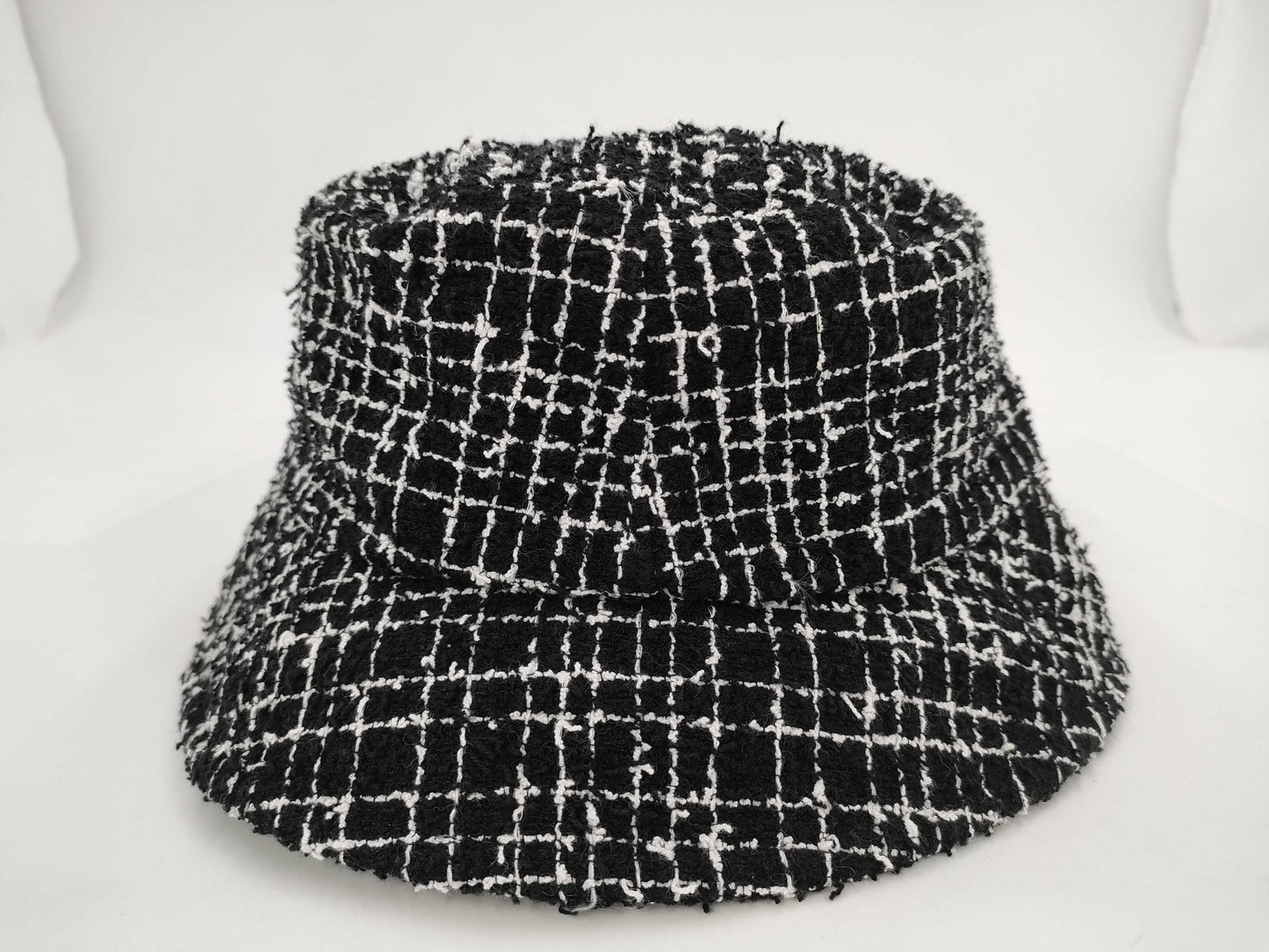CHANEL Tweed Bucket Hat with Coco Mark, Black, Size: M Other Accessories