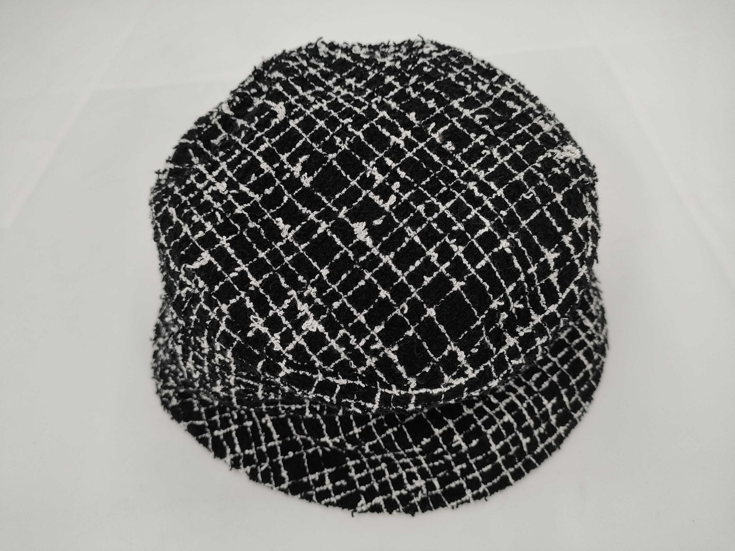 CHANEL Tweed Bucket Hat with Coco Mark, Black, Size: M Other Accessories