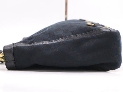 GUCCI Canvas Abbey GG Canvas Tote Bag Black GD Hardware Tote Bag