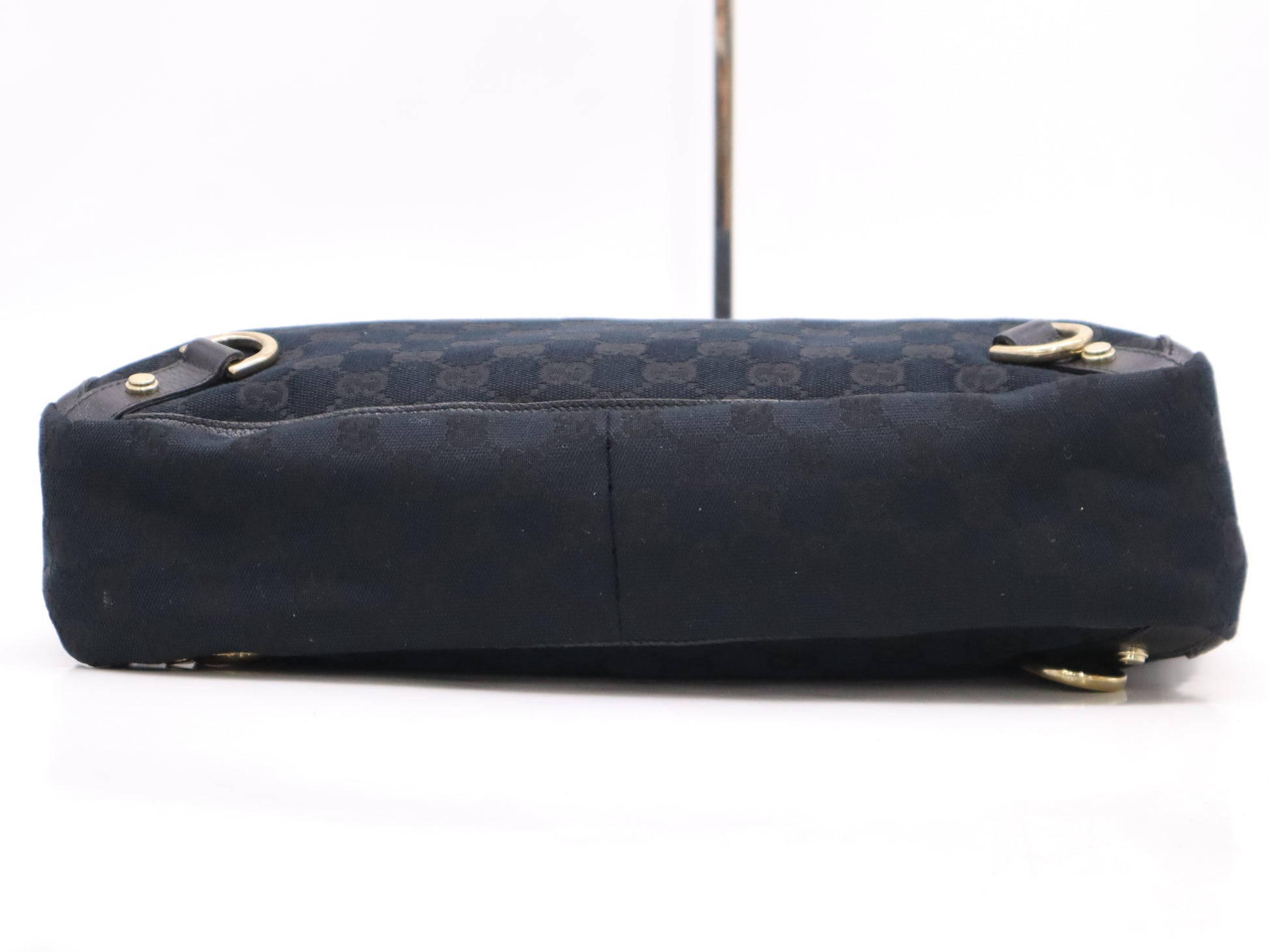 GUCCI Canvas Abbey GG Canvas Tote Bag Black GD Hardware Tote Bag