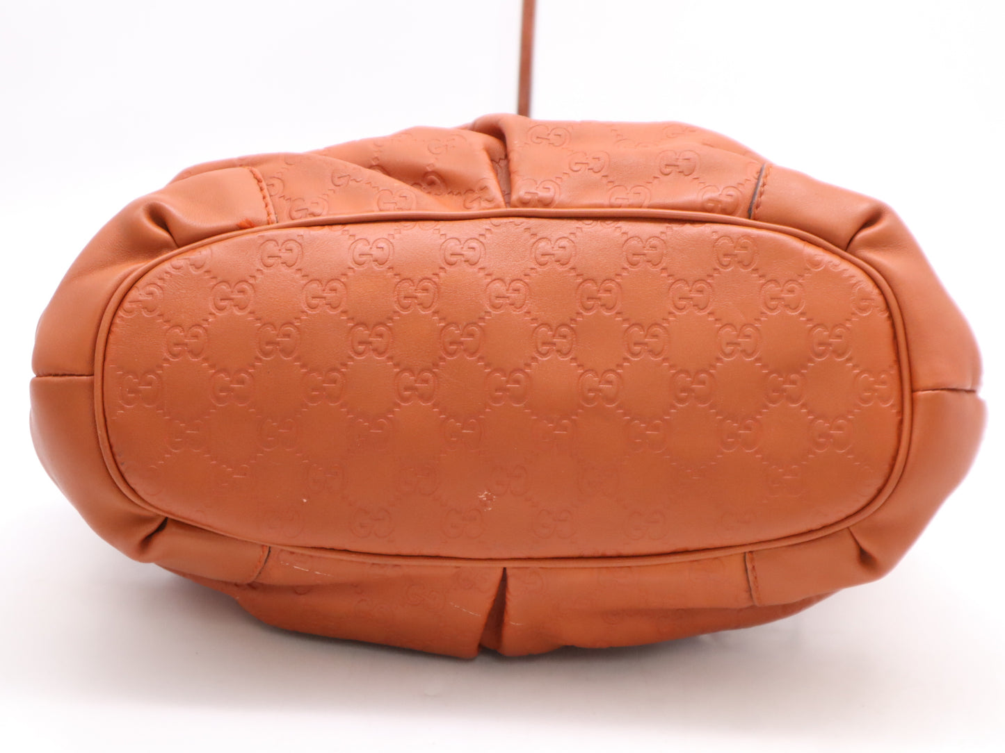 GUCCI Leather Sukey 2-way Handbag/Shoulder Bag, Orange, with Shoulder Strap