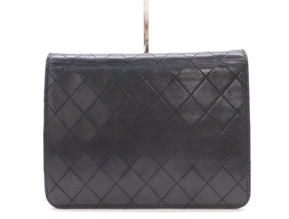 CHANEL Lambskin Matelasse 22 S Flap S Chain Push Lock Gold Hardware Black Shoulder Bag