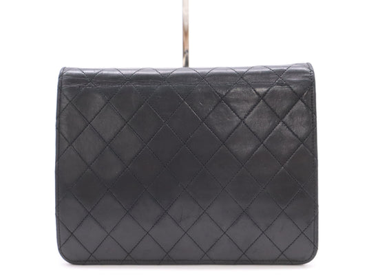 CHANEL Lambskin Matelasse 22 S Flap S Chain Push Lock Gold Hardware Black Shoulder Bag