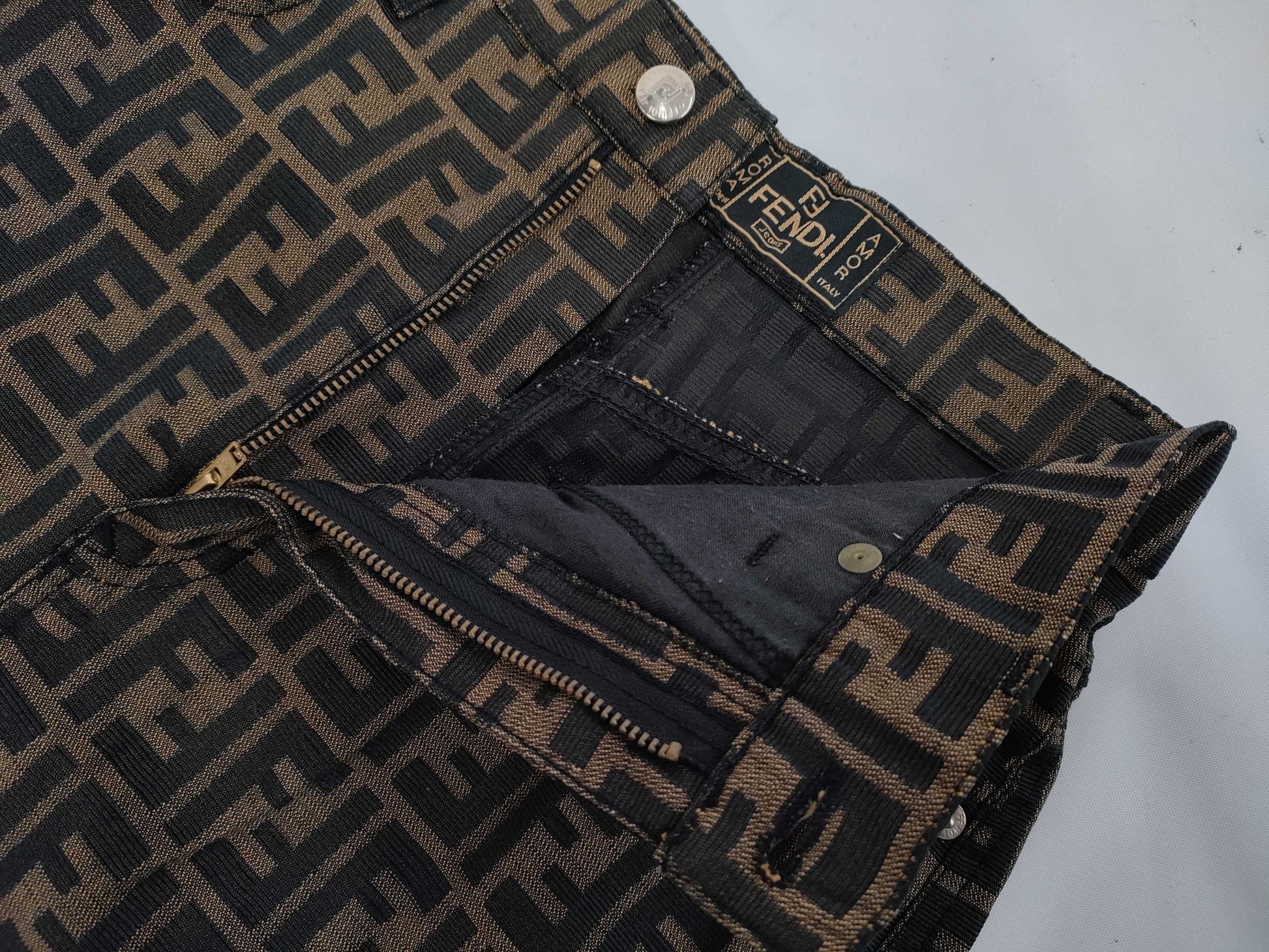 FENDI Zucca Skirt Brown Size 26 Skirt