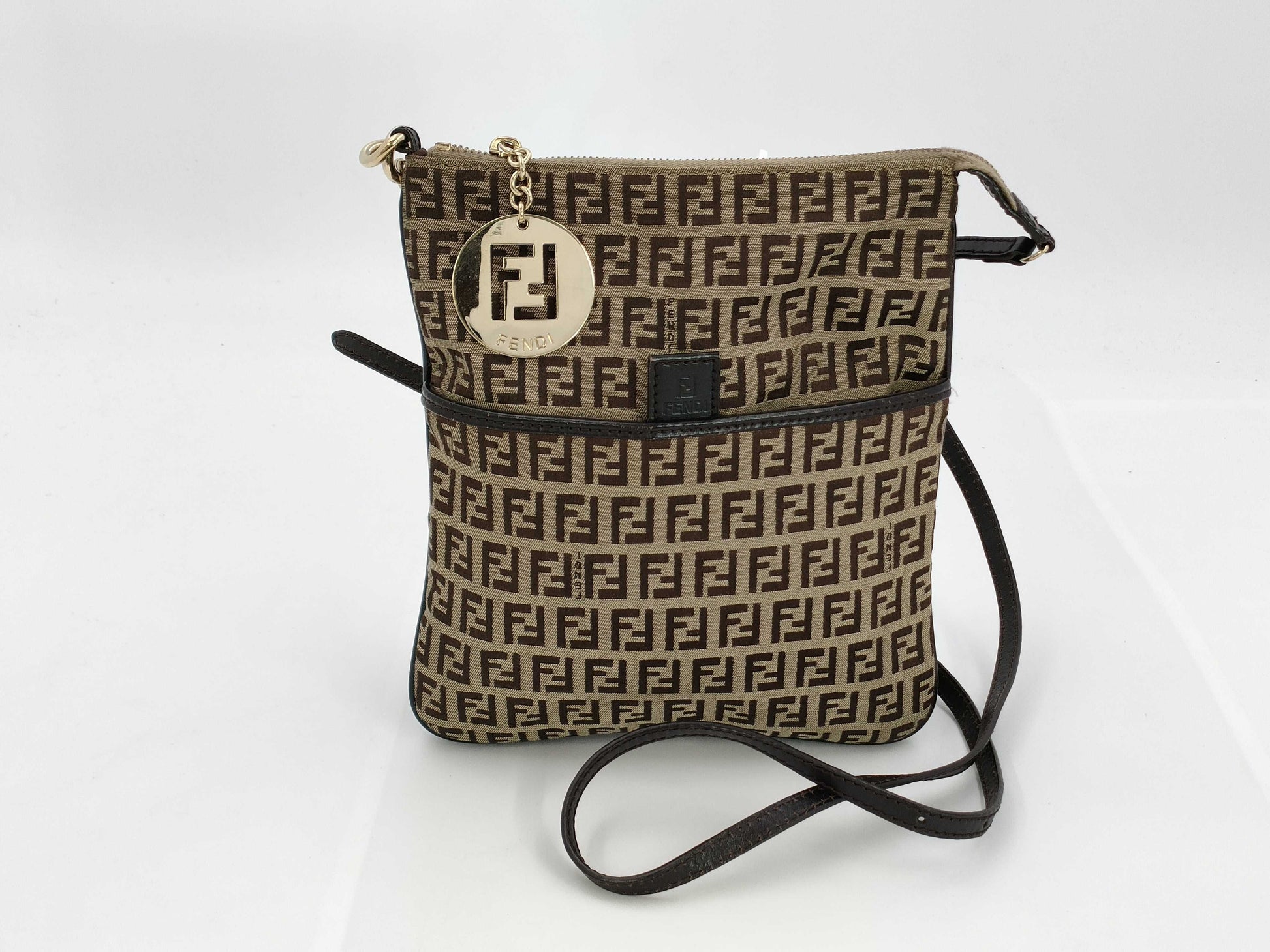 FENDI Brown Zucchino Shoulder Bag