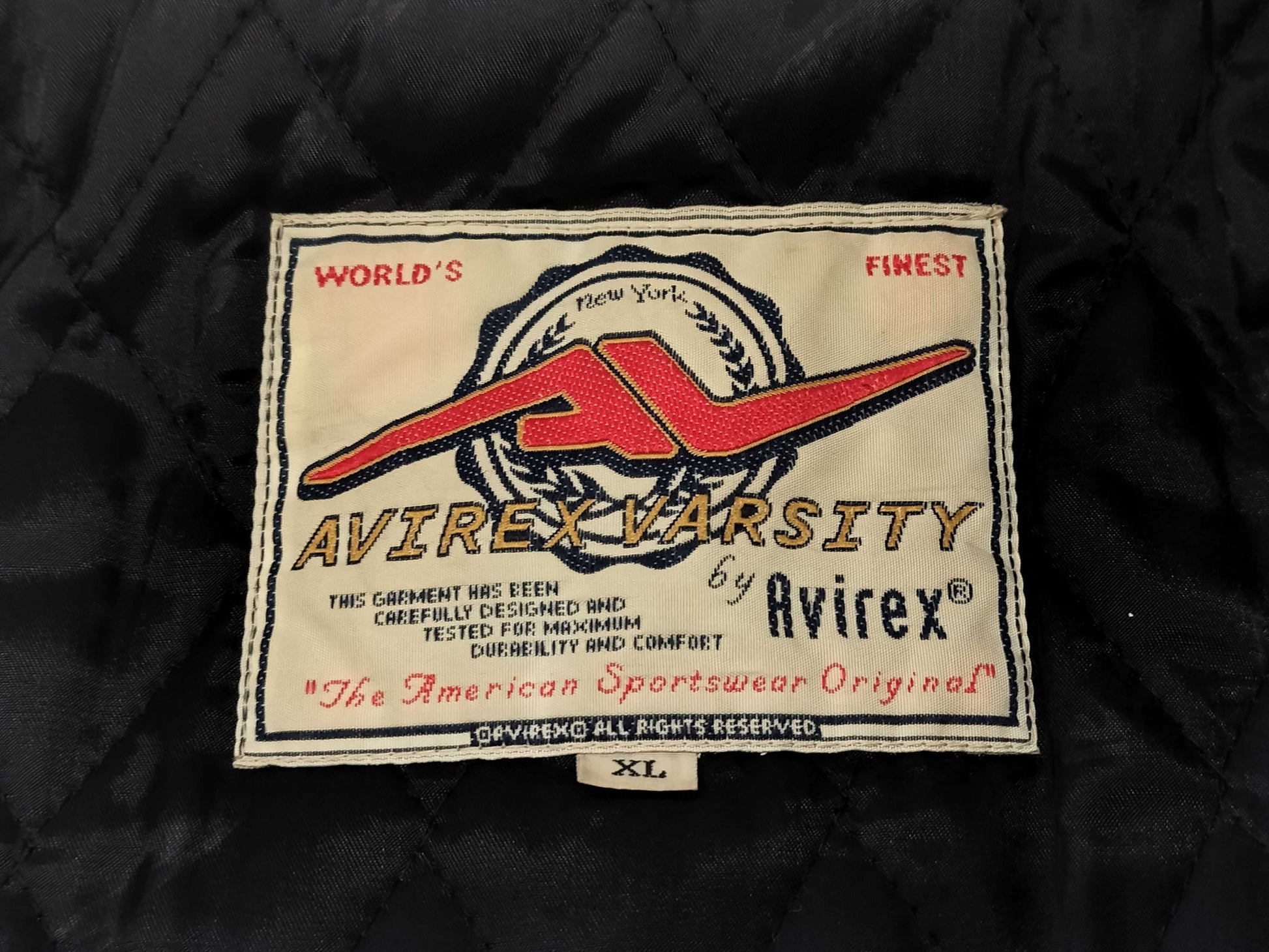 AVIREX Varsity Jacket, Leather Jacket, US Size XL