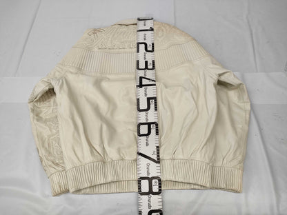 AVIREX NYC Embossed Logo Leather Jacket, US Size XL