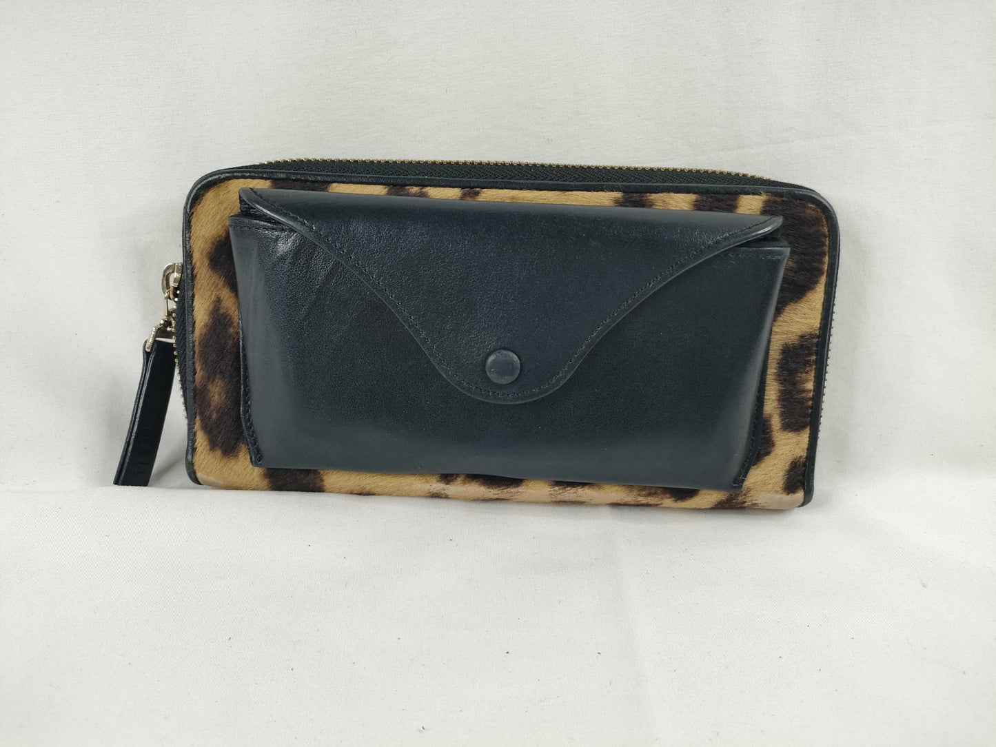 Maison Margiela 4-Stitch Leopard Print Harako Zip-Around Long Wallet