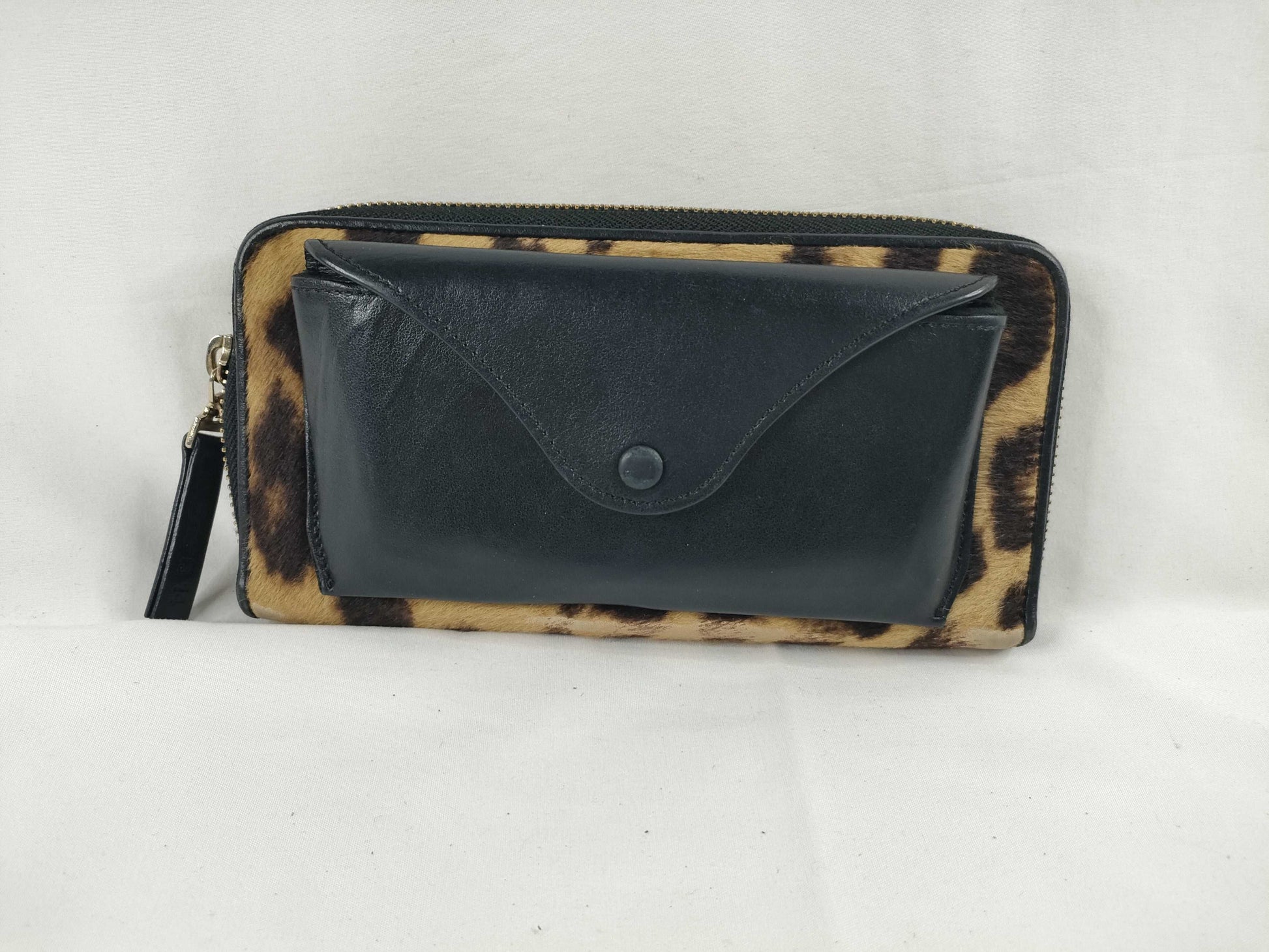 Maison Margiela 4-Stitch Leopard Print Harako Zip-Around Long Wallet
