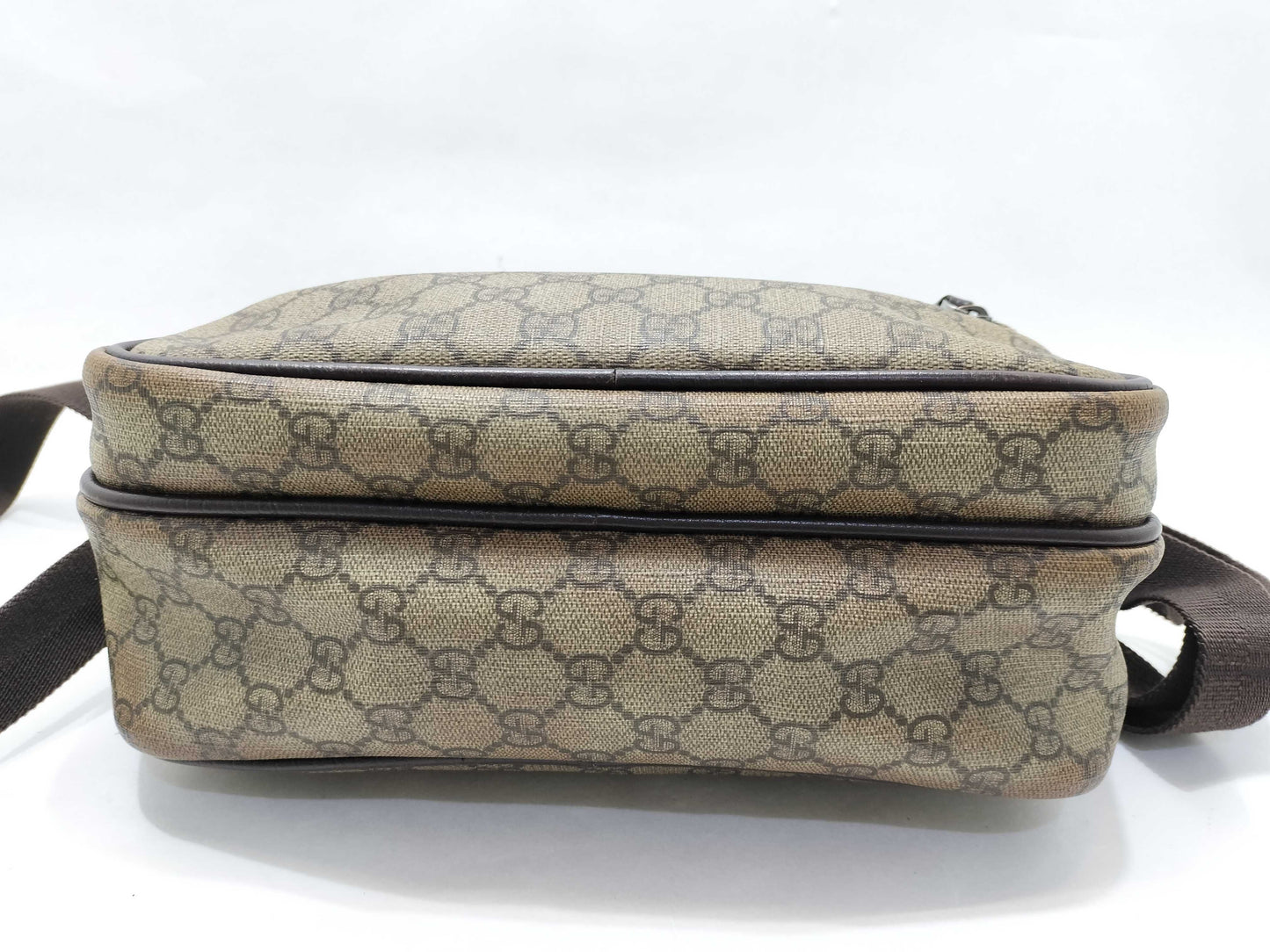 GUCCI GG Supreme Shoulder Bag 114531 Leather x PVC Ivory x Brown Shoulder Bag