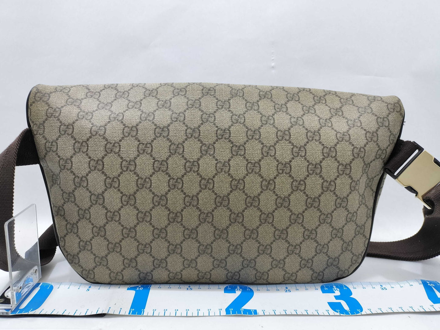 GUCCI GG Supreme Body Bag 211110 Ivory x Brown Waist Bag