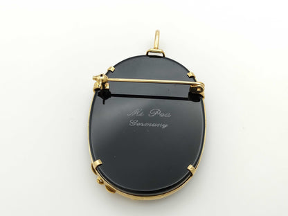 Cameo D0.04ct K18 12.3g Brooch 