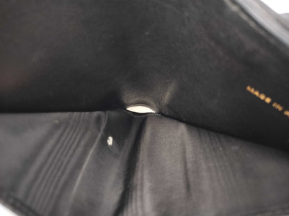 CHANEL Caviar Leather Double-Hook Wallet with Black Lid and Seal