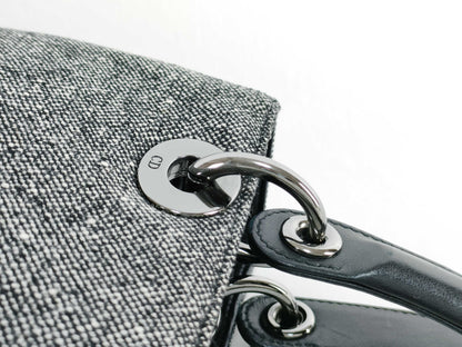 Dior Lady Dior Cannage Canvas Handbag Wool Handbag