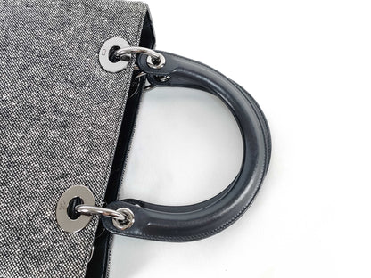 Dior Lady Dior Cannage Canvas Handbag Wool Handbag