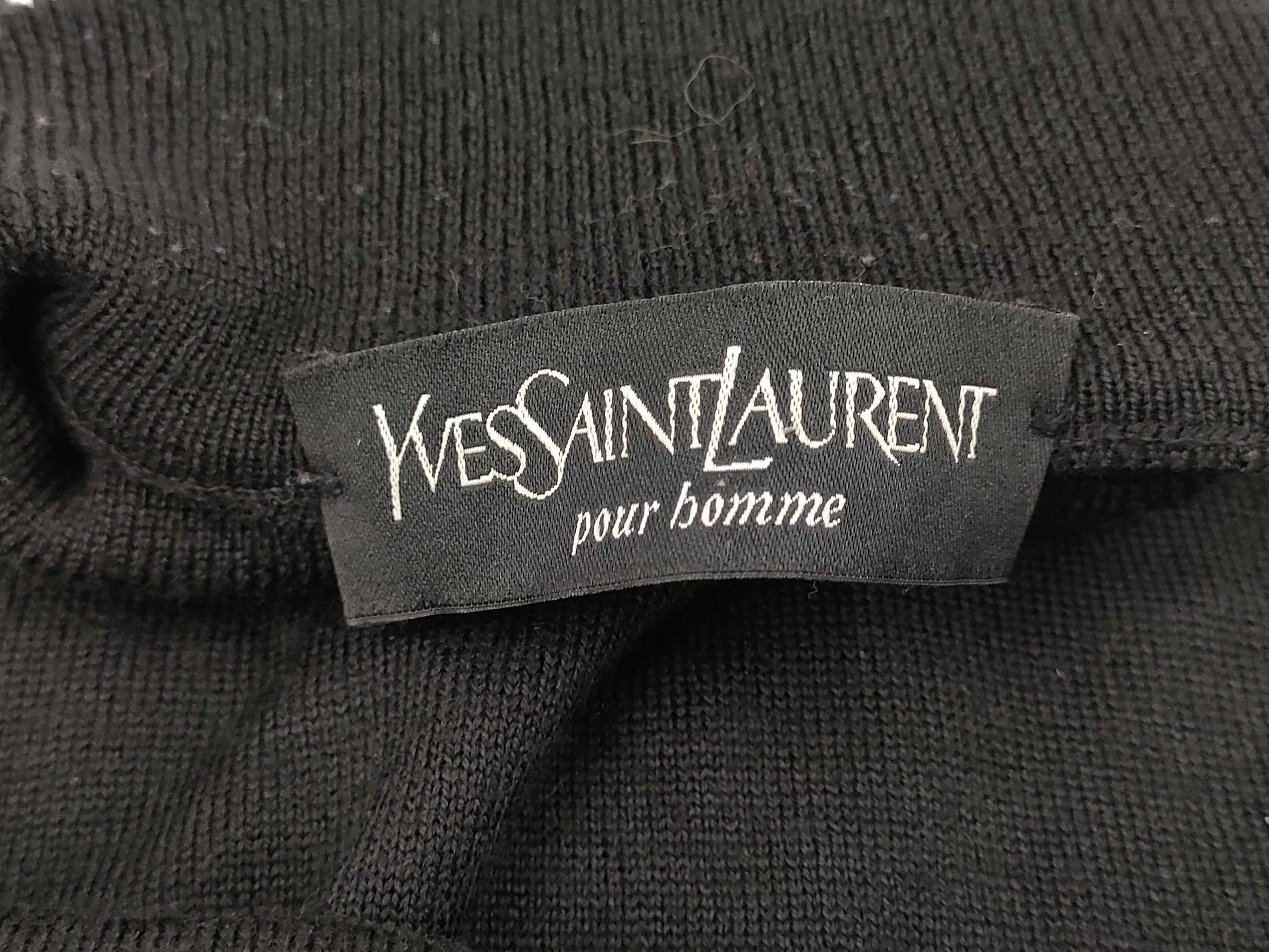 Yves Saint Laurent sweater with YSL patch, black top