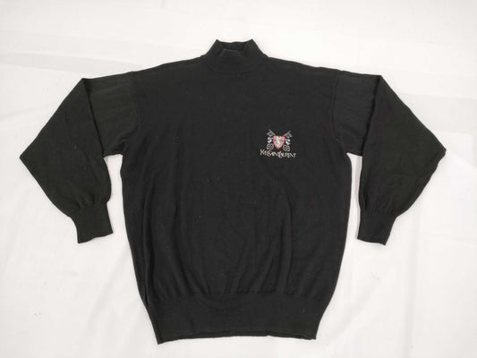 Yves Saint Laurent sweater with YSL patch, black top