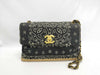 CHANEL Chanel Bandana Print Matelasse Coco Mark Turnlock Black Gold Cotton Shoulder Bag 2nd Series