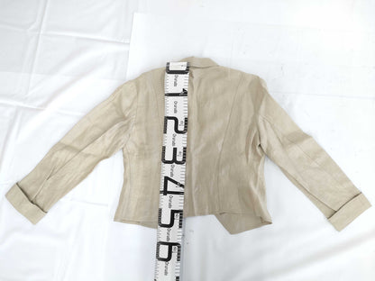 CHANEL Cotton Coco Mark Button Jacket Beige