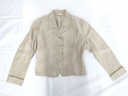 CHANEL Cotton Coco Mark Button Jacket Beige