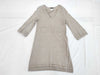 CHANEL Cotton Beaded Dress Gray #36 Dress