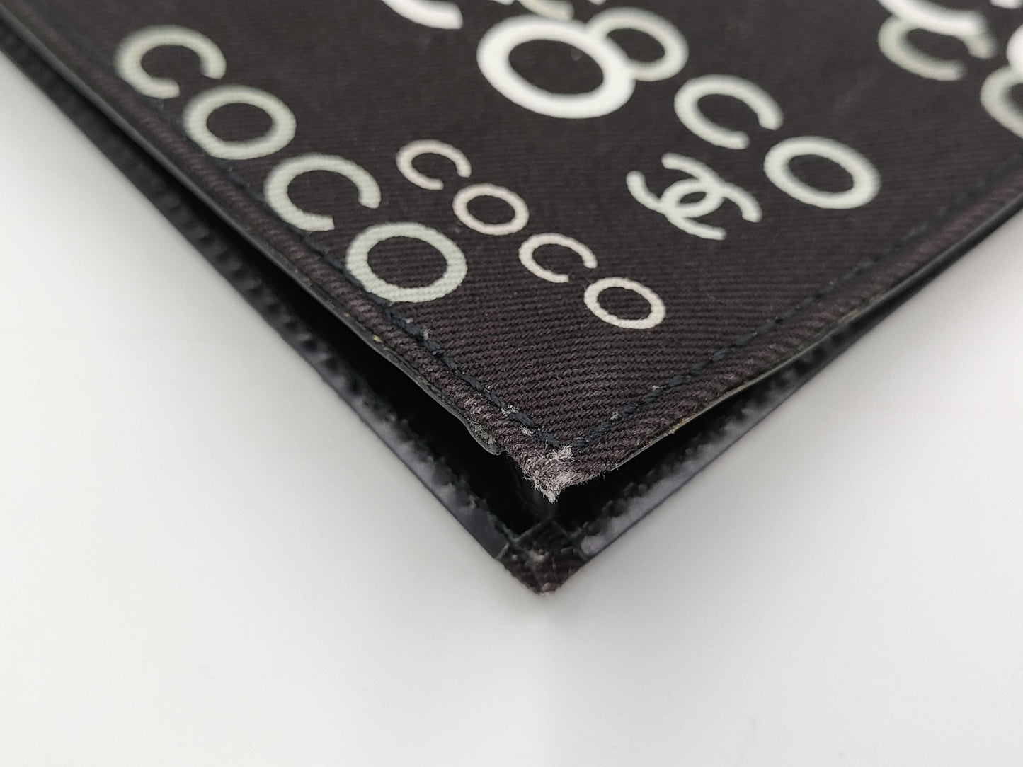 CHANEL Logo Canvas Clutch Black Clutch Bag