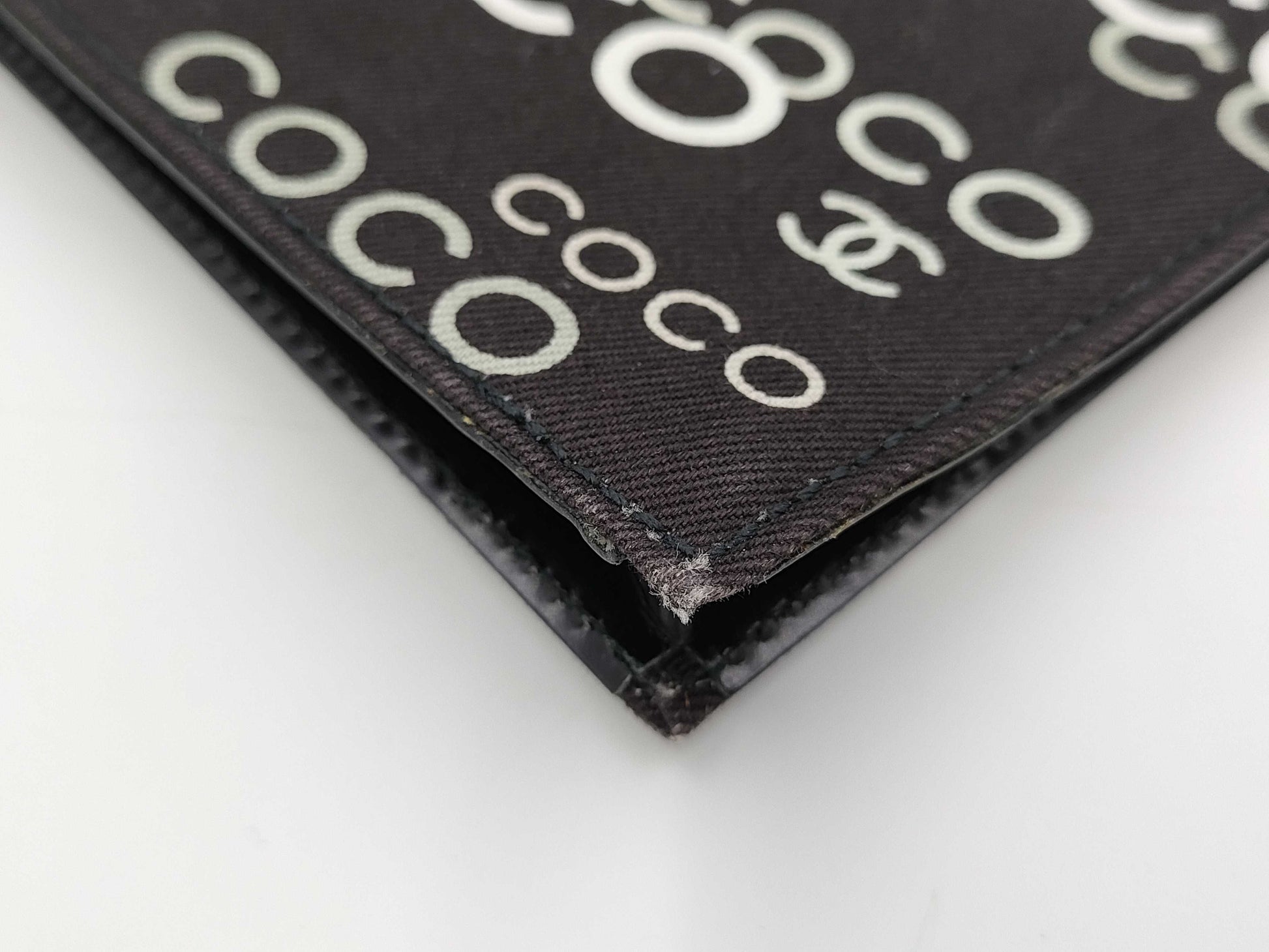 CHANEL Logo Canvas Clutch Black Clutch Bag