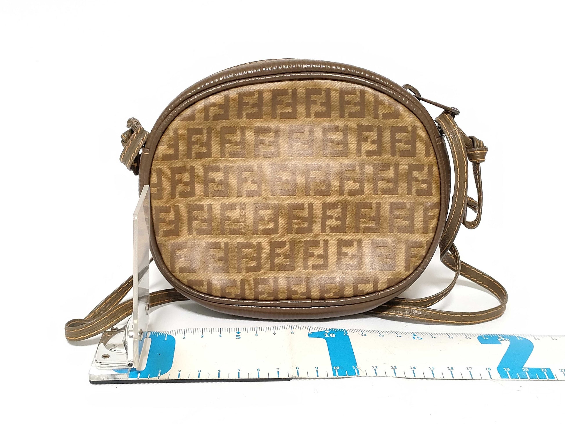 FENDI Zucca pattern FENDI Zucchino pattern shoulder bag Coated canvas and leather shoulder bag